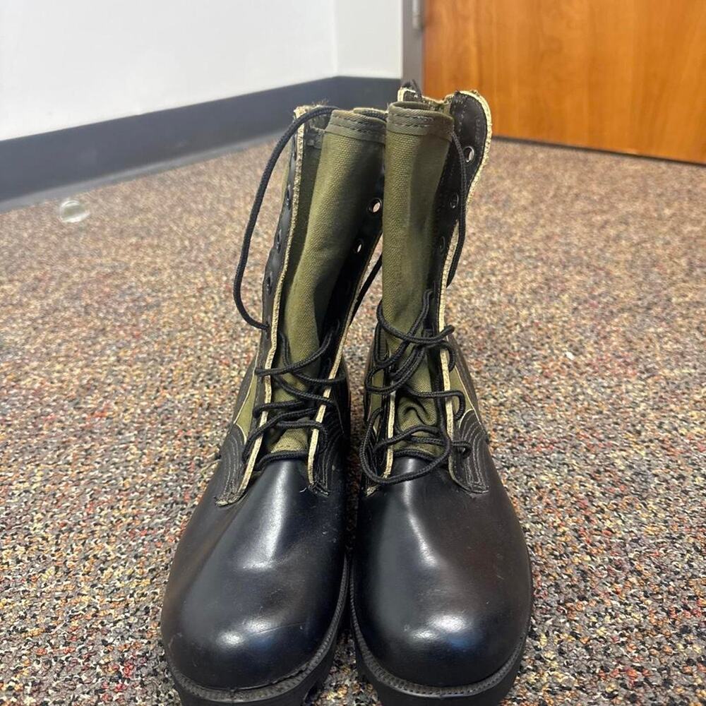 Authentic Genesco Military Combat Jungle Boots Size 5 Olive Green Black vintage
